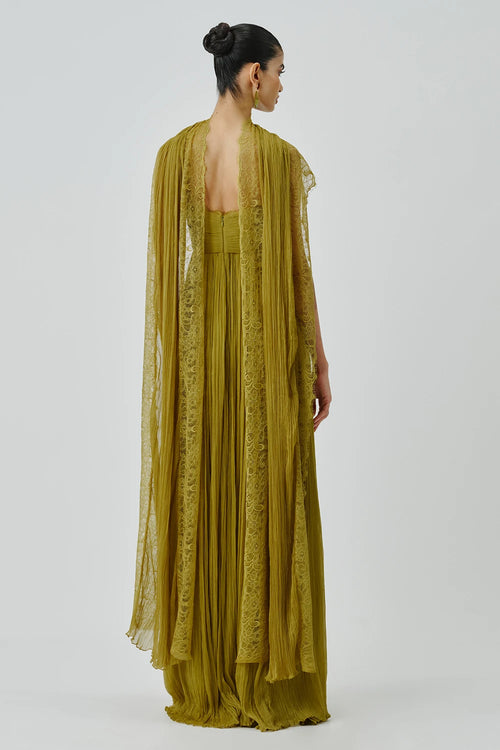 Chartreuse Ruched Dress