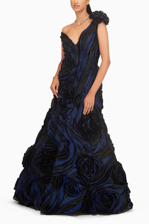 3D Floral Embellished Gown