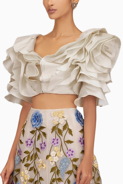 Taffeta Drape Top