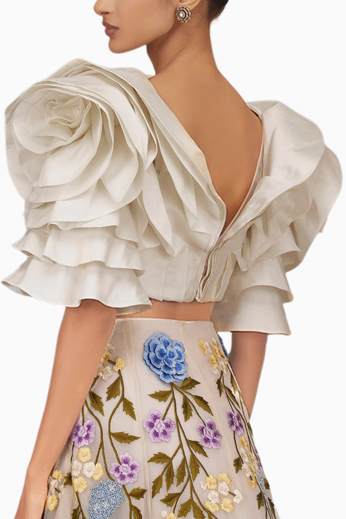 Taffeta Drape Top