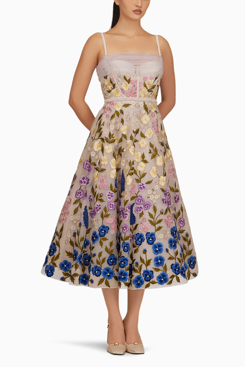 Ombre Floral Midi with Belt