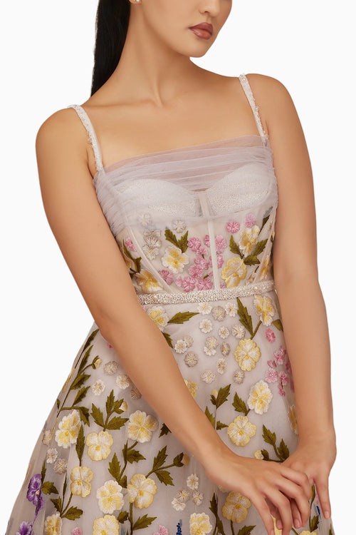 Ombre Floral Midi with Belt