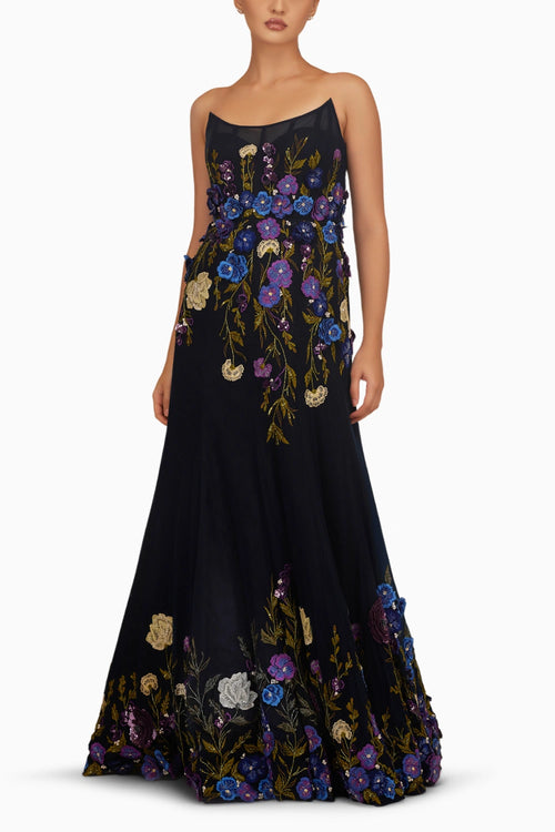 Floral Embellished Fish Tail Gown