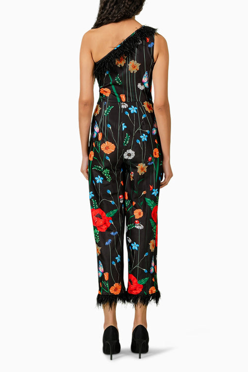 Black Shoulder Sleeveless Jumpsuit