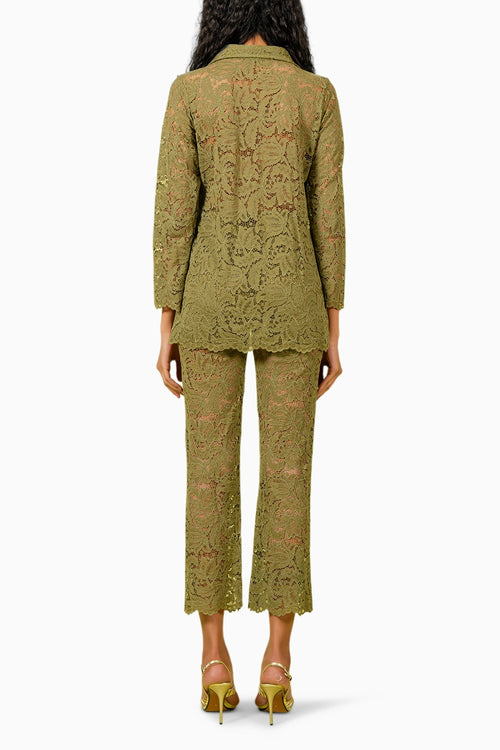 Olive Guipure Lace Co-ord Set