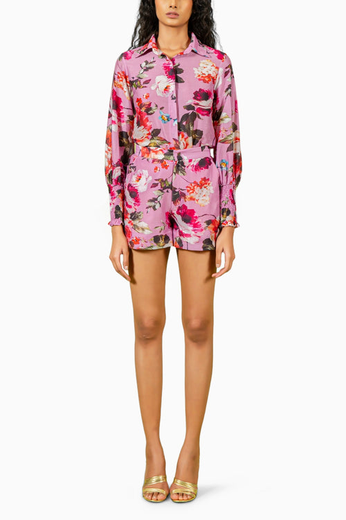 Purple Floral Print Co-ord Set