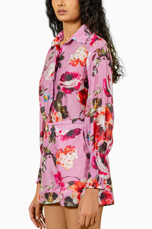 Purple Floral Print Co-ord Set