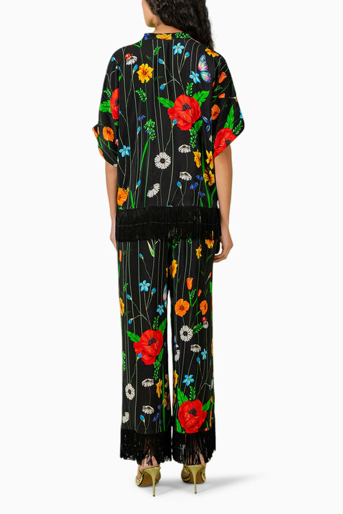 Black Floral Crepe Co-ord Set