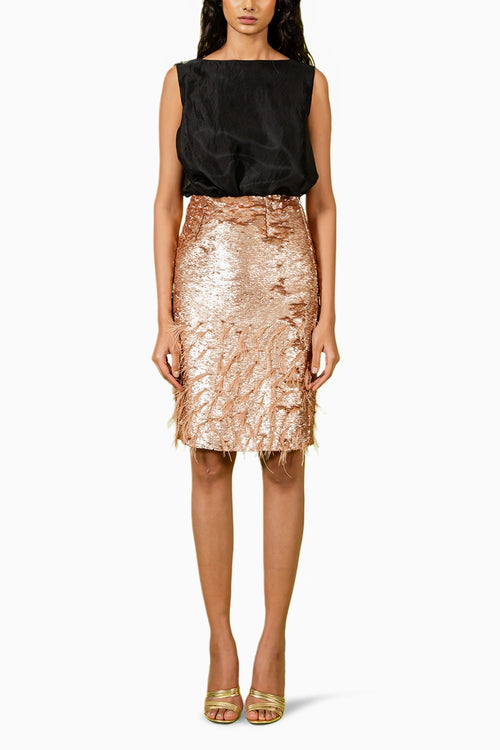 Pink Sequins Skirt