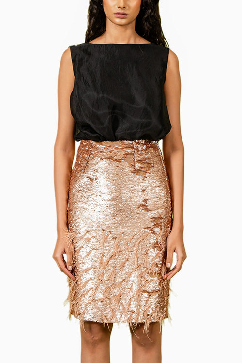 Pink Sequins Skirt