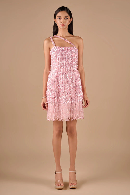 Crystal Pink Fringe Dress