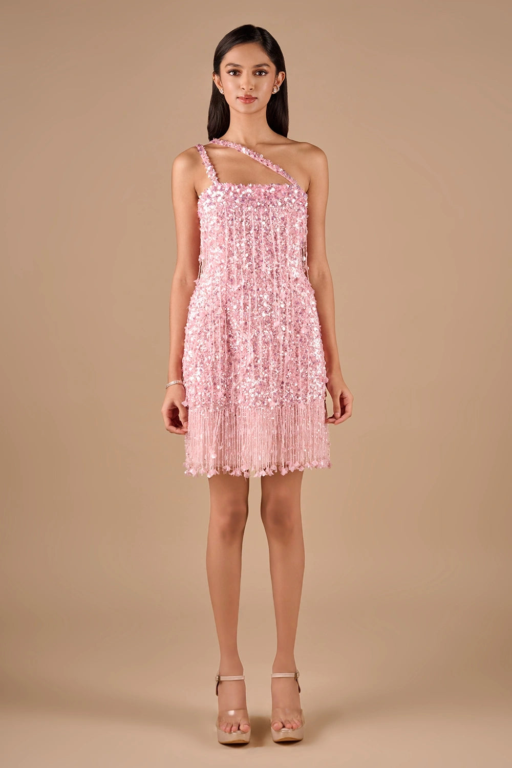 Crystal Pink Fringe Dress
