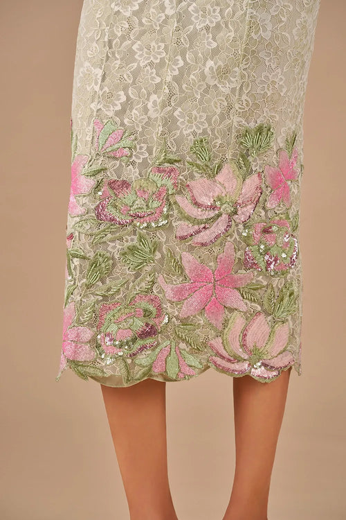 Column Lace Midi Dress