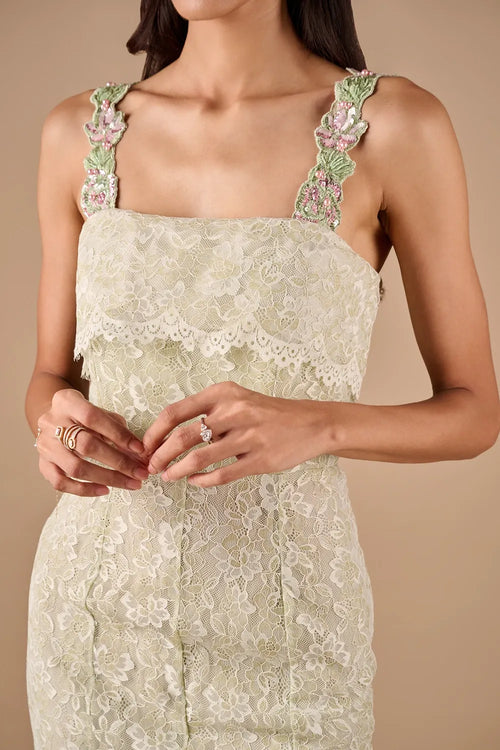 Column Lace Midi Dress