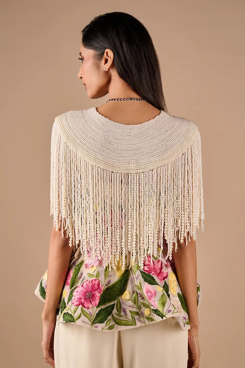 Pearl Fringe Capelet