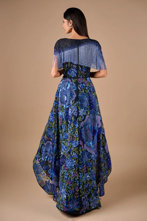 3D Floral Hi-Low Gown