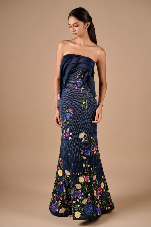 Bridal Drape Column Gown