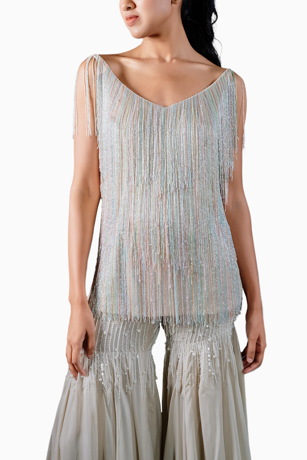 Fringe Tunic with Flared Pant