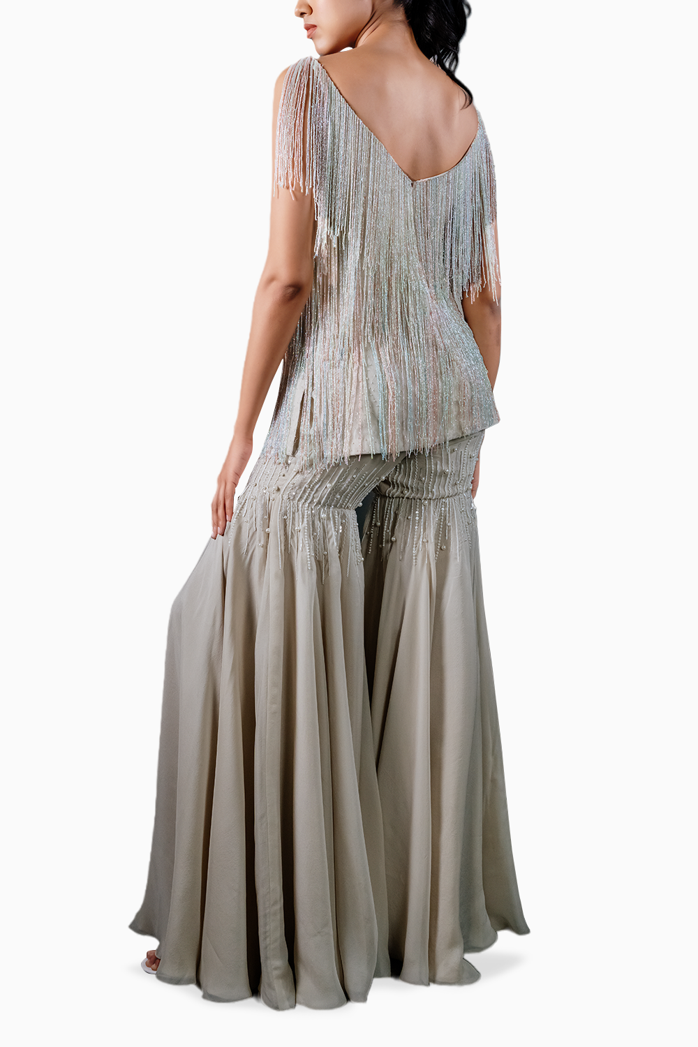 Fringe Tunic with Flared Pant