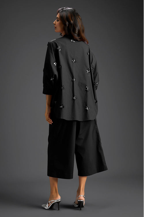 Black Cotton Hand Embellished Co-ord Set