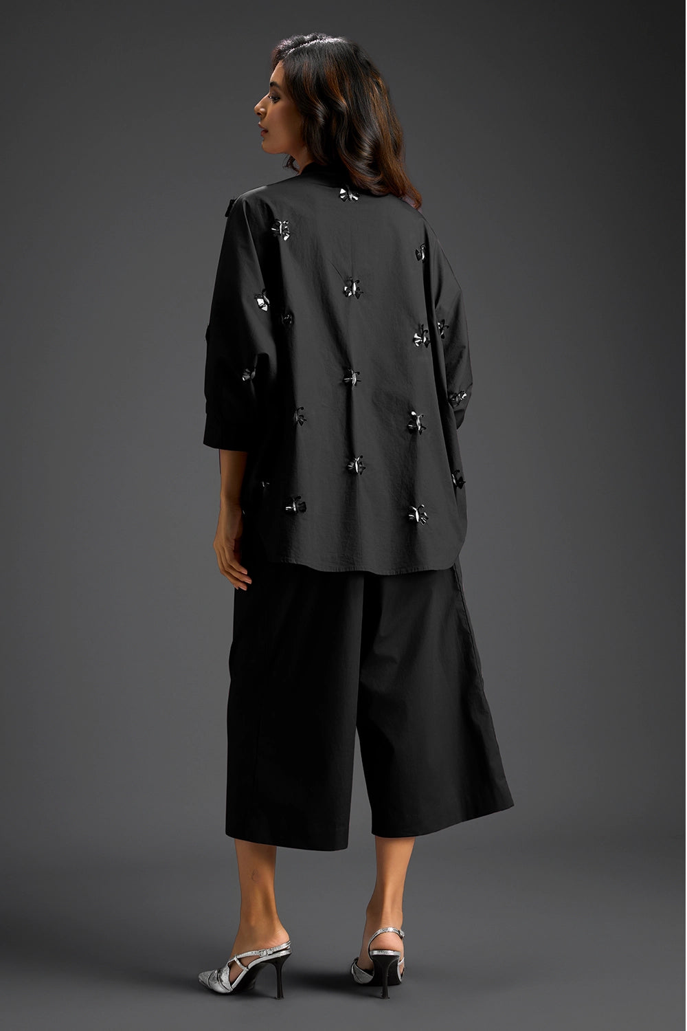 Black Cotton Hand Embellished Co-ord Set