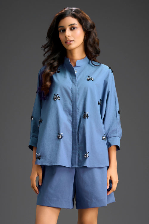 Blue Cotton Co-ord Set