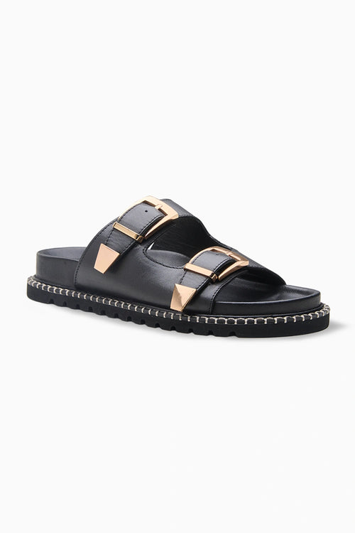 Stitch Black Sandal