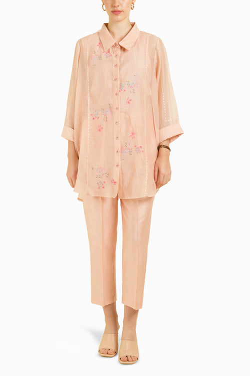 Old Rose Shirt with Straight Pant