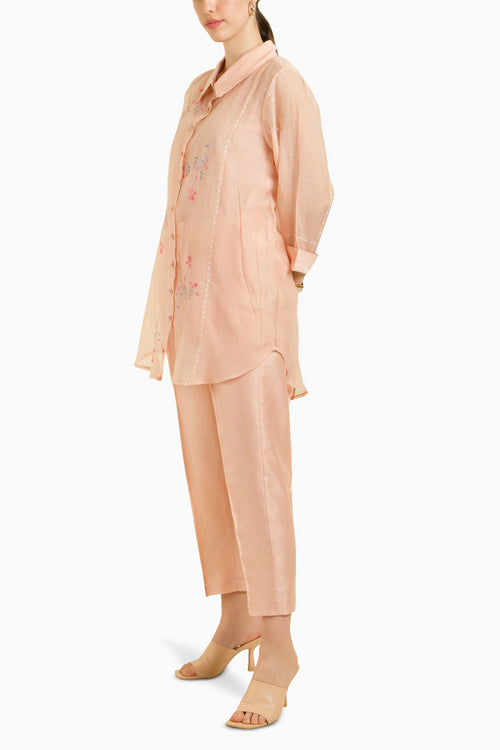 Old Rose Shirt with Straight Pant