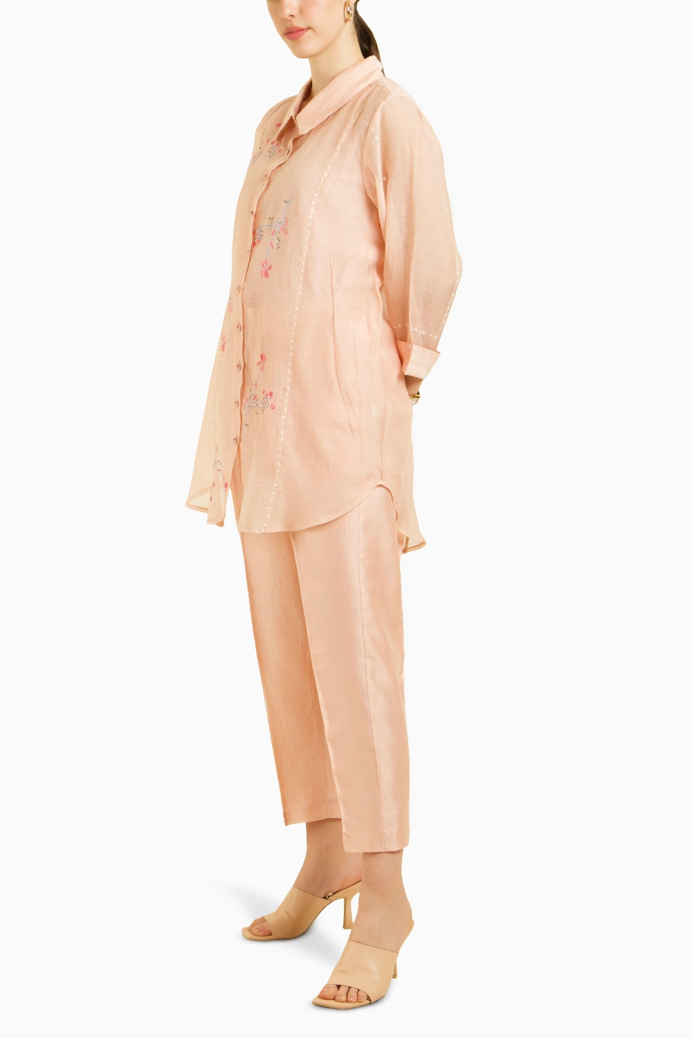 Old Rose Shirt with Straight Pant
