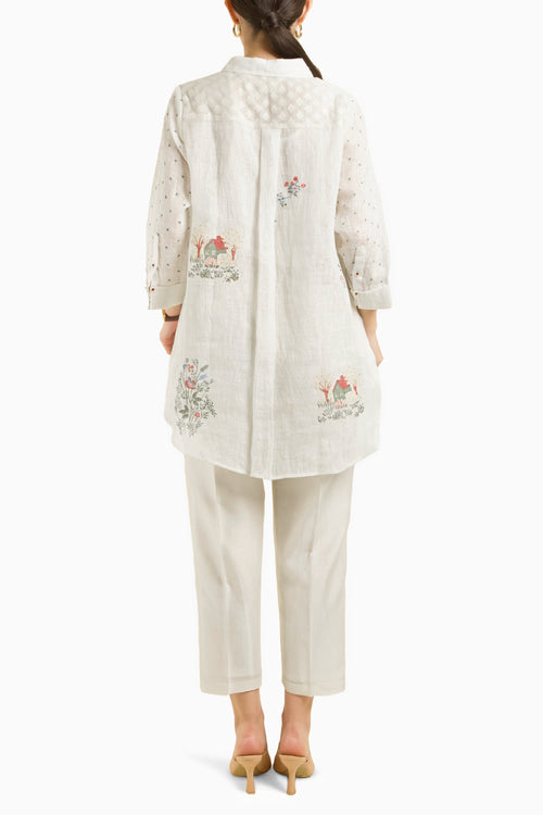 Ivory Shirt with Straight Pant