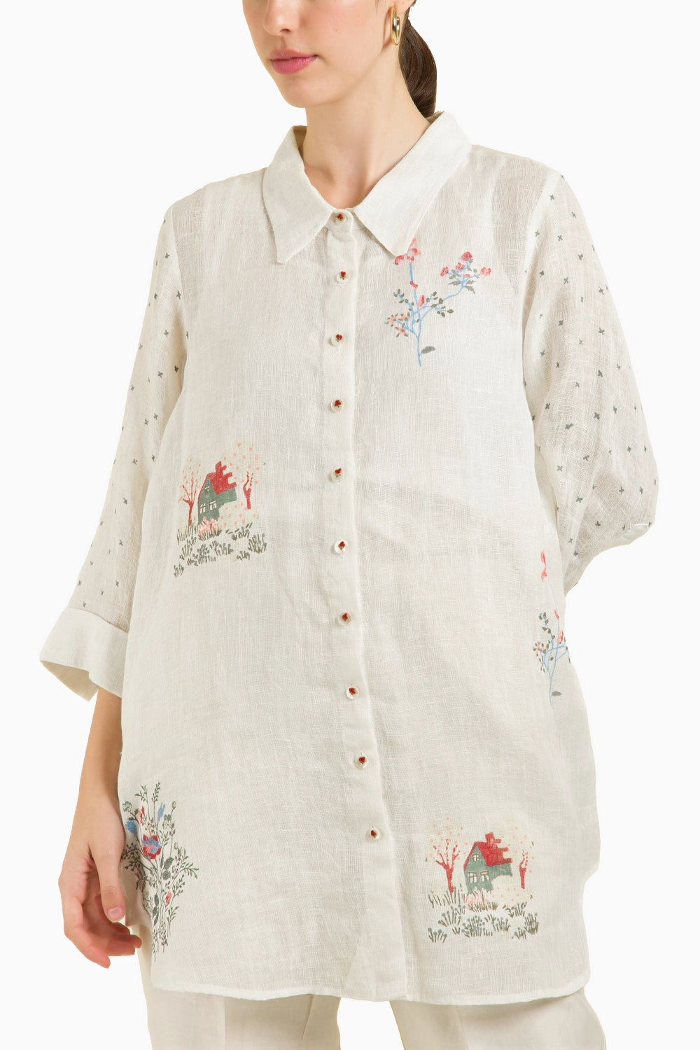 Ivory Shirt with Straight Pant