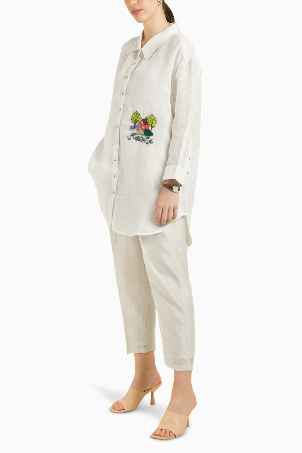 Ivory Country Shirt with Straight Pant