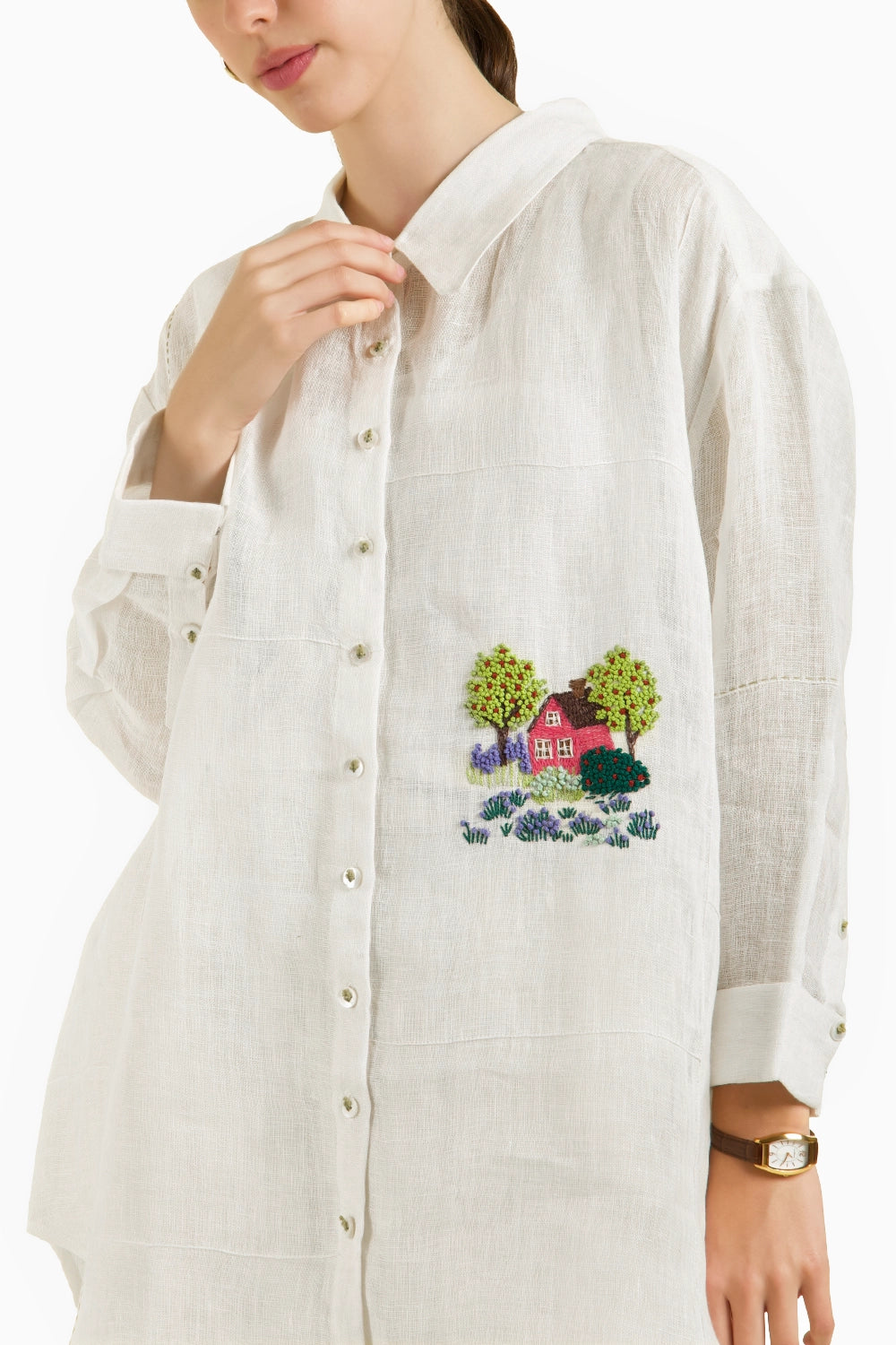 Ivory Country Shirt with Straight Pant