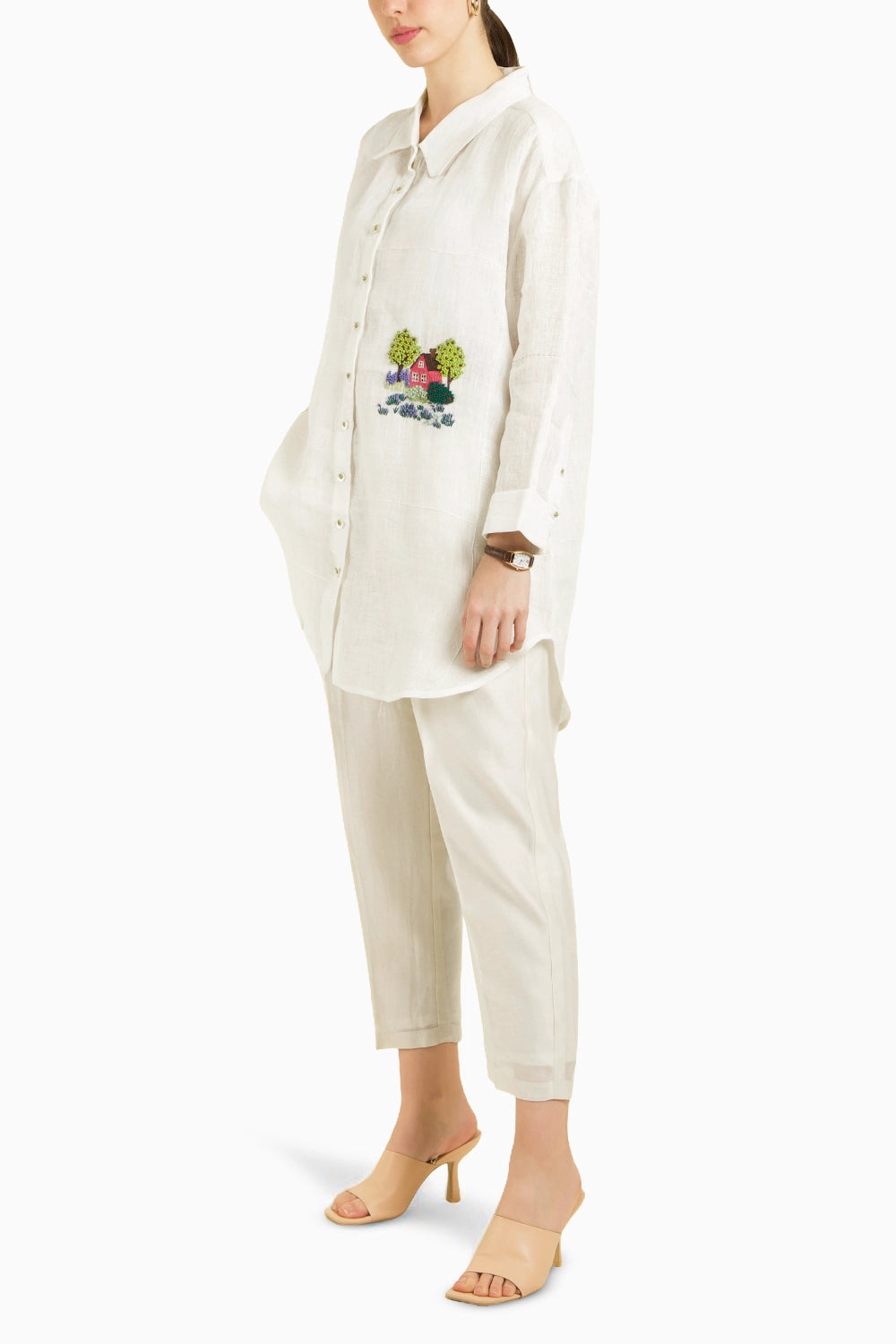 Ivory Country Shirt with Straight Pant