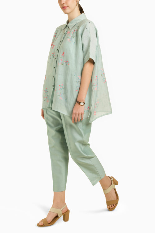 Mini Kaftan Shirt with Straight Pant