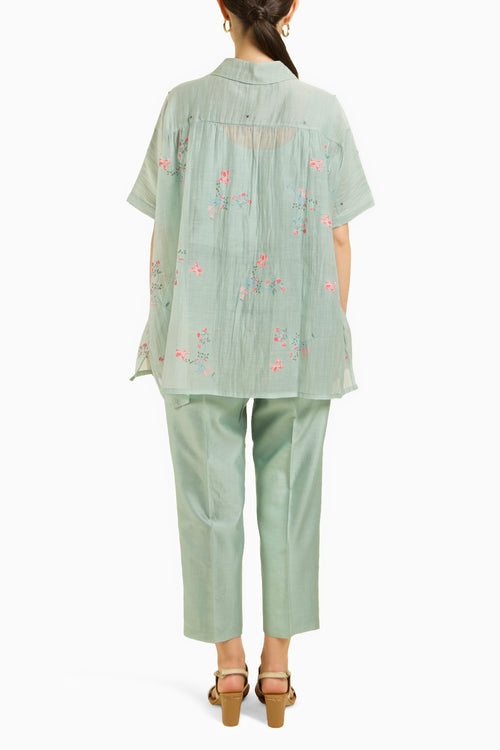 Mini Kaftan Shirt with Straight Pant