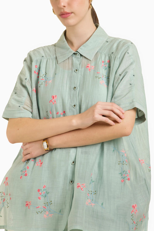 Mini Kaftan Shirt with Straight Pant