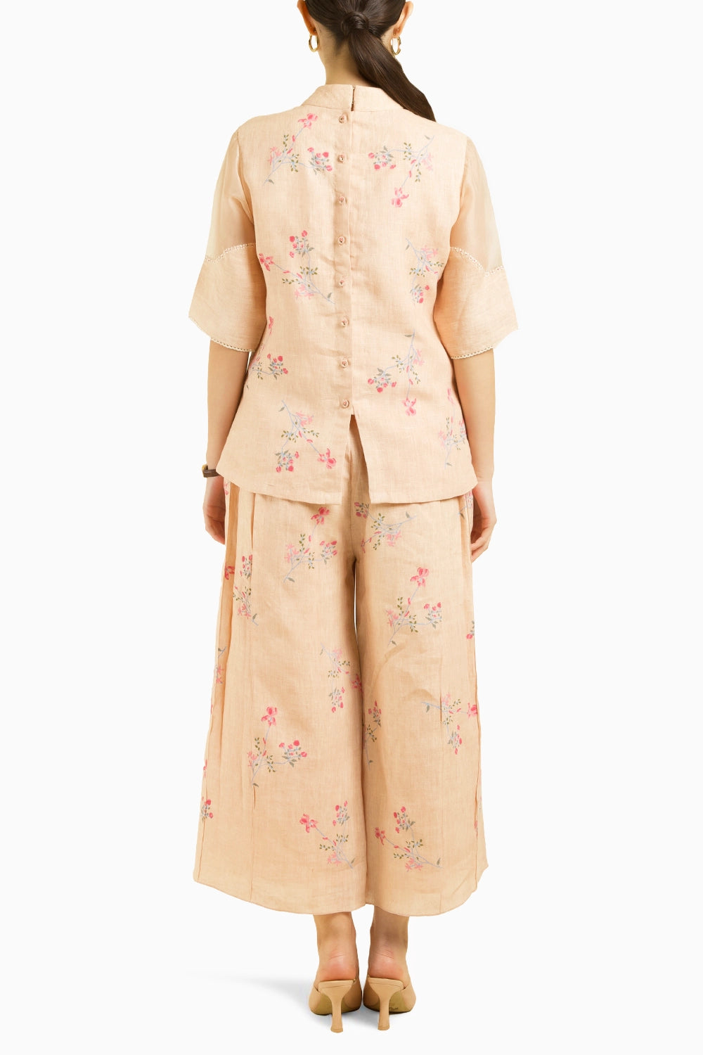 Old Rose Printed Top with Culottes