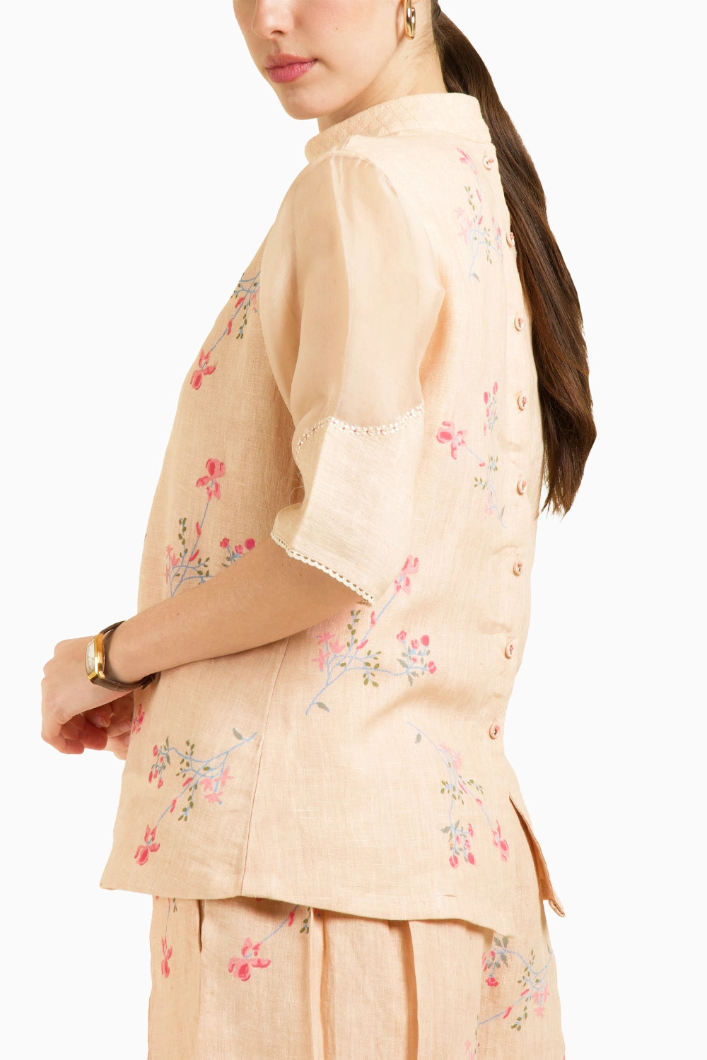 Old Rose Printed Top with Culottes