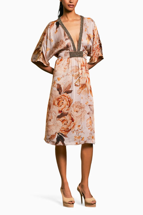 Goe Moth Printed Rope Kaftan Dress