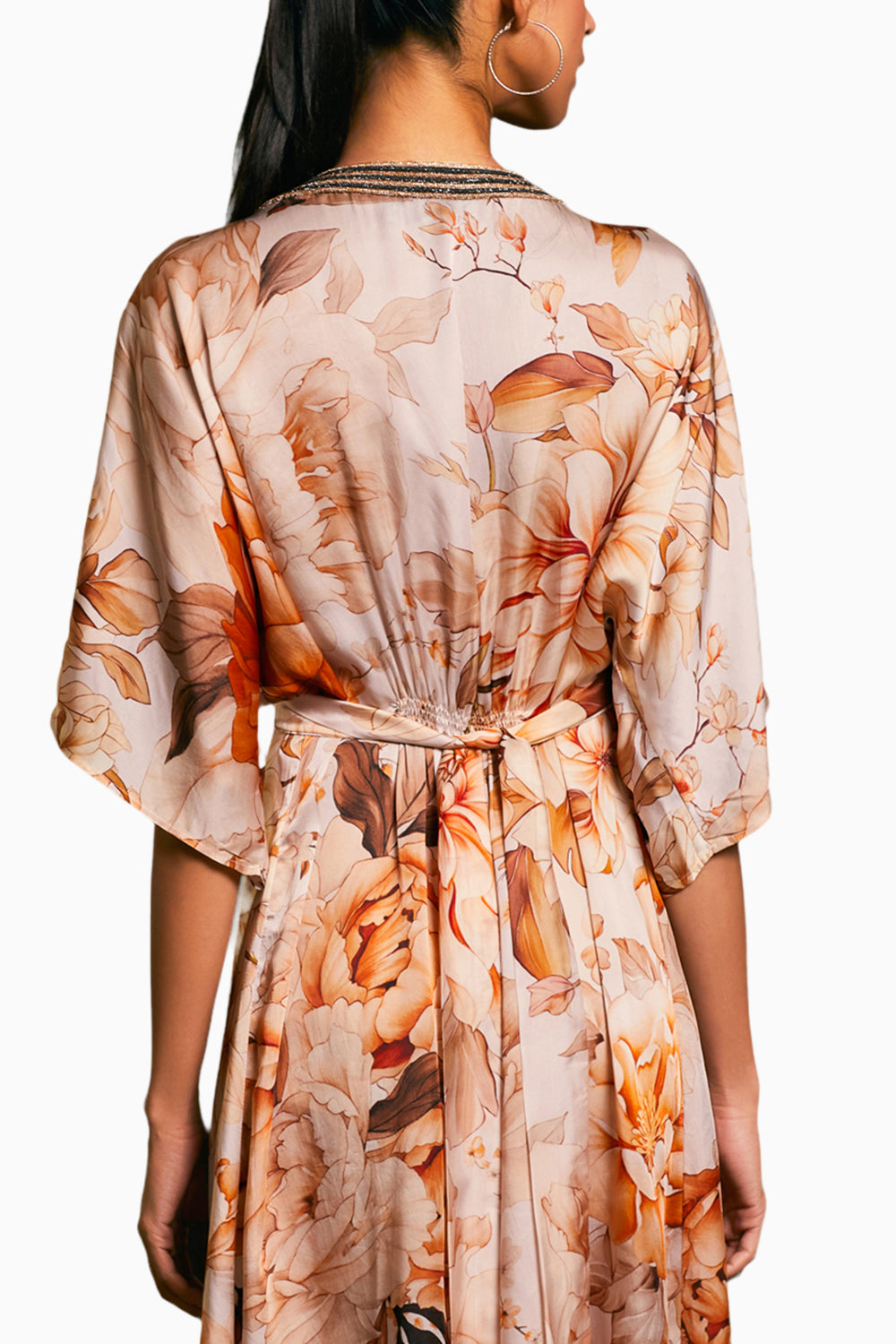 Goe Moth Printed Rope Kaftan Dress