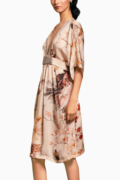 Goe Bumblebee Printed Rope Kaftan Dress