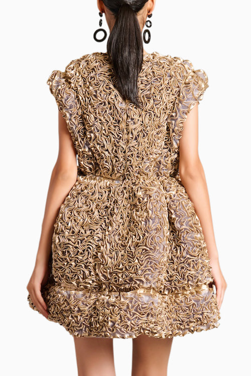 NS Gold Ruffle Baby Doll Dress
