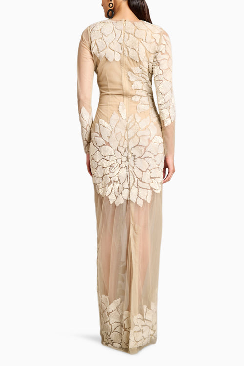 Ns Ivory Sequin Sheer Gown