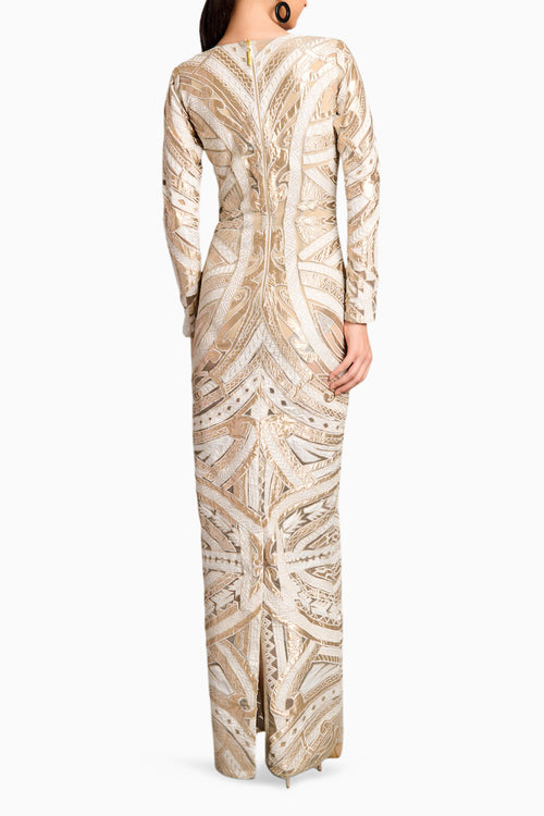 Ns Ivory Gold Applique Gown
