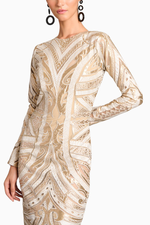 Ns Ivory Gold Applique Gown