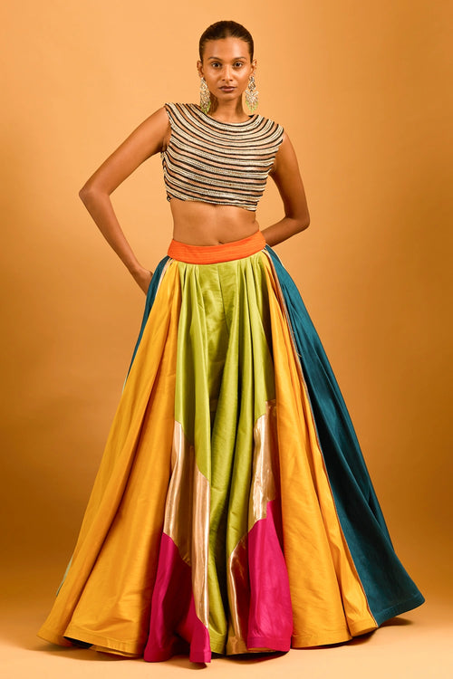 Trifecta Multicolor Asymmetric Skirt