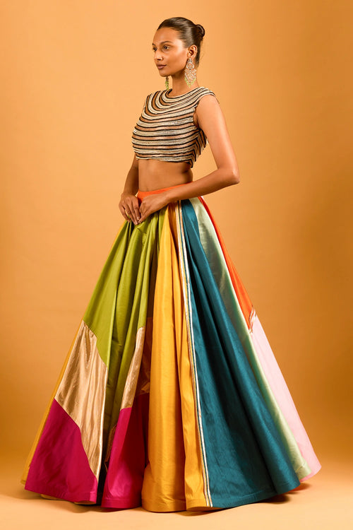 Trifecta Multicolor Asymmetric Skirt