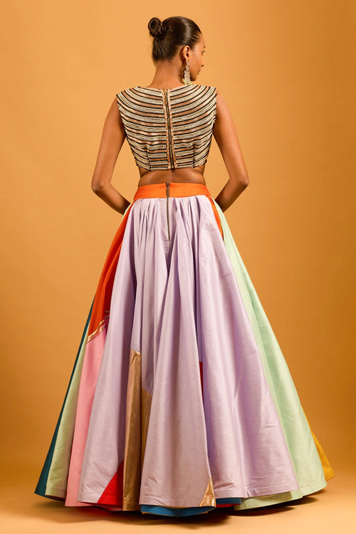 Trifecta Multicolor Asymmetric Skirt